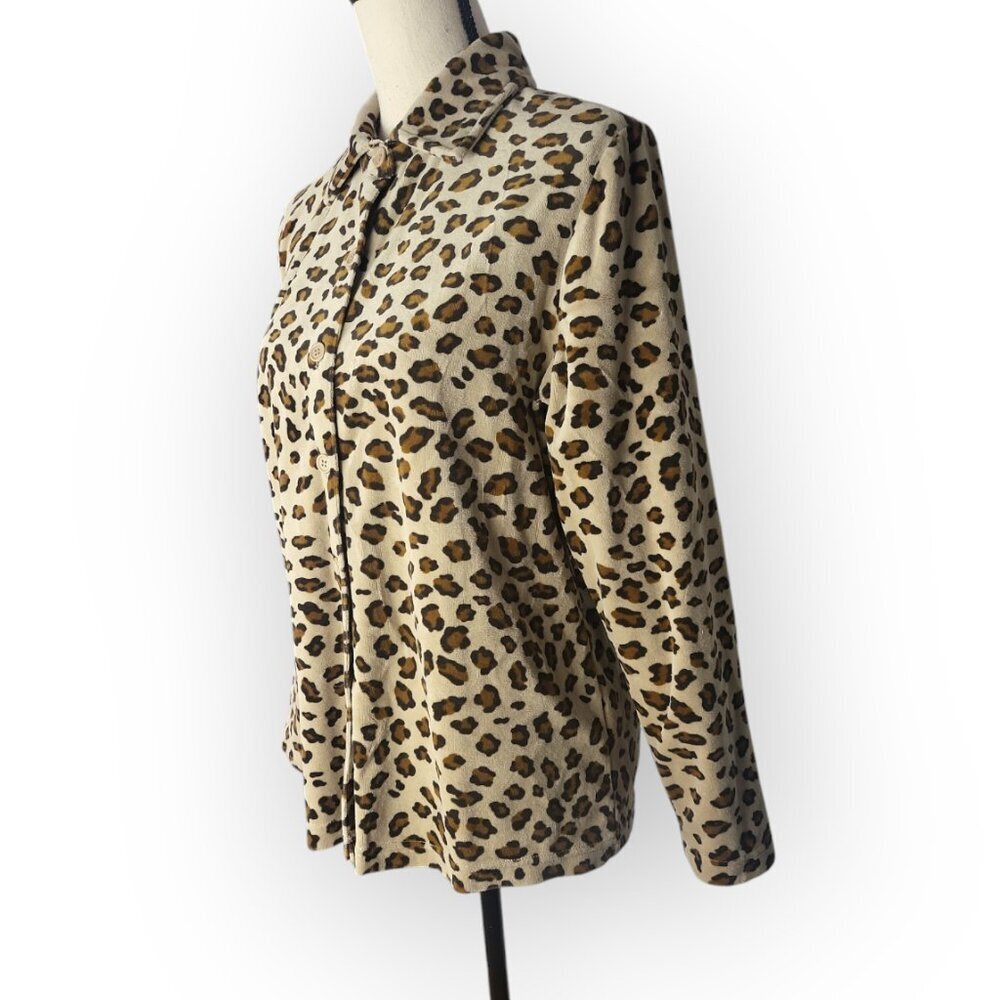 Pappagallo Leopard Print Blouse Medium - image 4